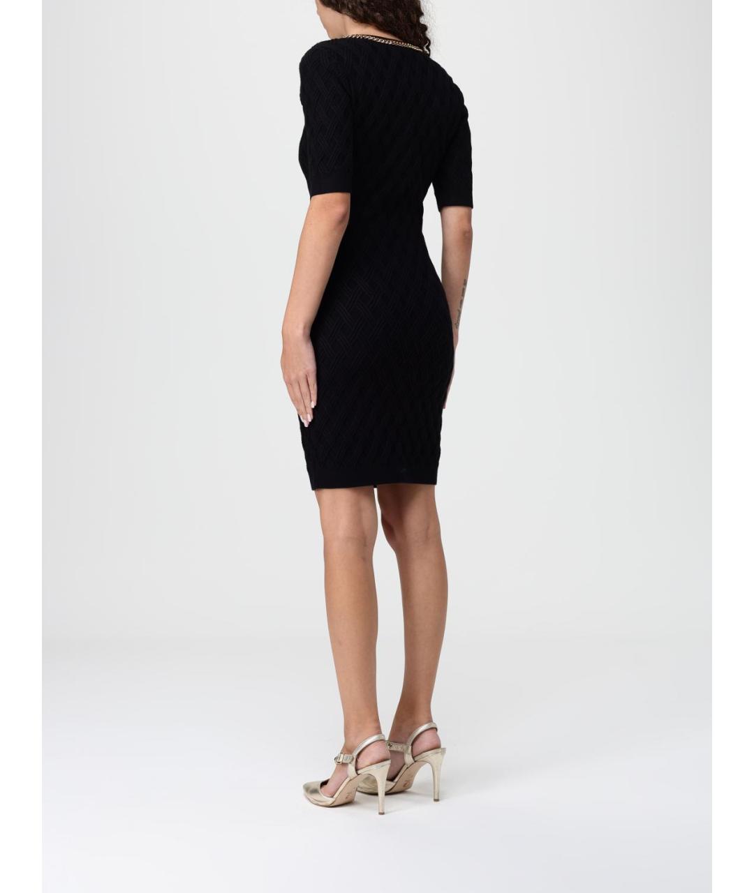 ELISABETTA FRANCHI Черное вискозное платье, фото 3