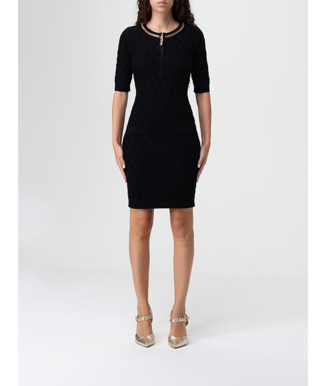 ELISABETTA FRANCHI Черное вискозное платье, фото 2