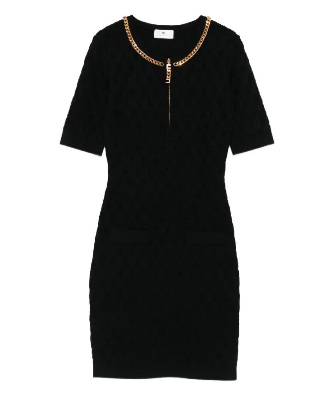 ELISABETTA FRANCHI Черное вискозное платье, фото 1