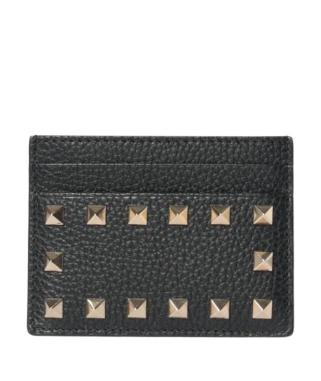 VALENTINO Черный кожаный кардхолдер, фото 1