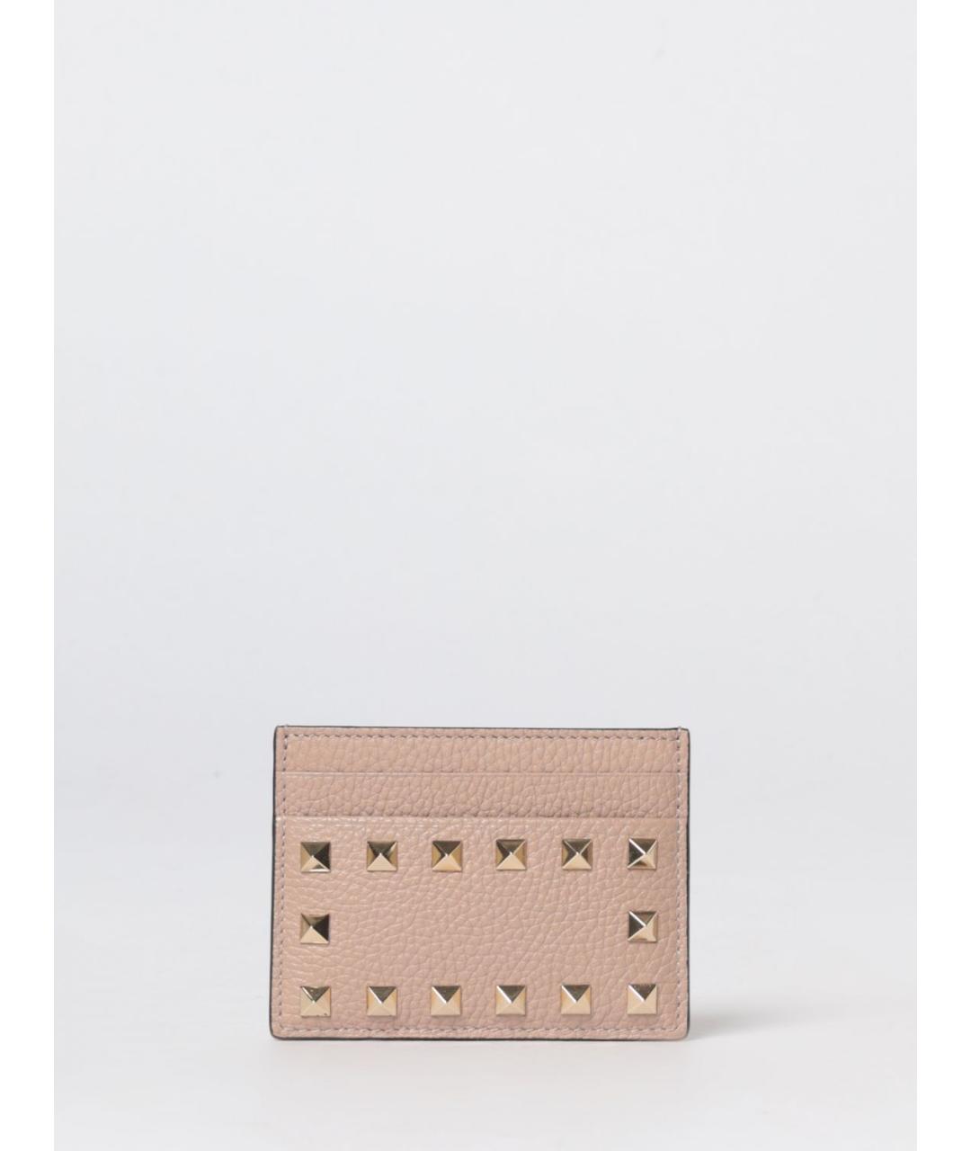 VALENTINO Бежевый кожаный кардхолдер, фото 3