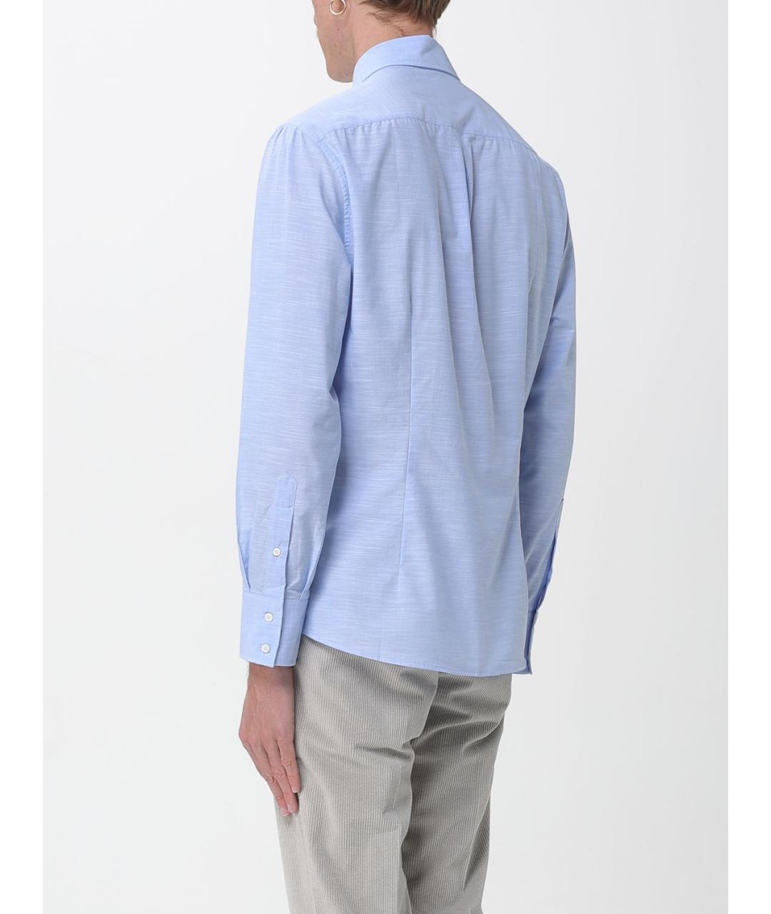 BRUNELLO CUCINELLI Голубая кэжуал рубашка, фото 2