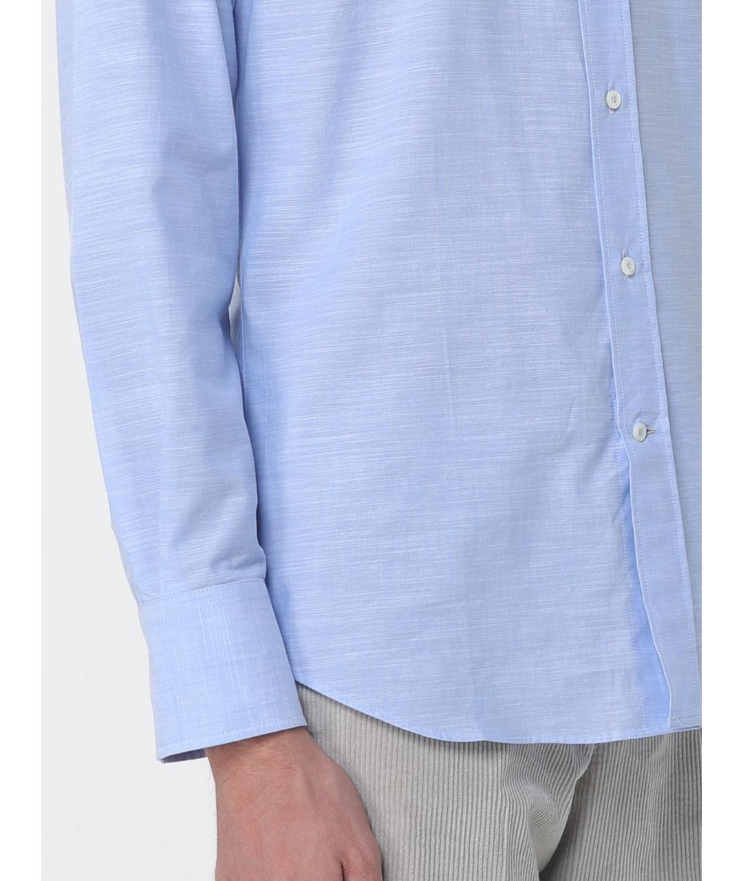 BRUNELLO CUCINELLI Голубая кэжуал рубашка, фото 4