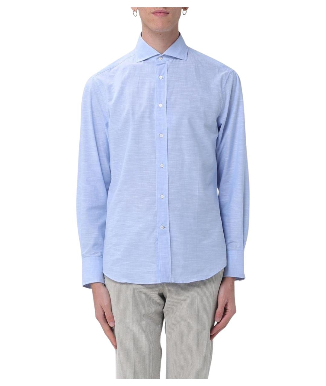 BRUNELLO CUCINELLI Голубая кэжуал рубашка, фото 1