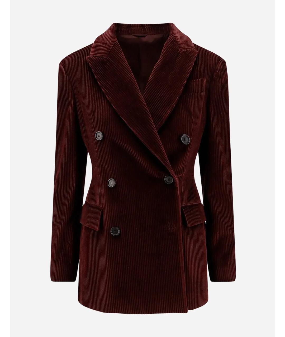 BRUNELLO CUCINELLI Бордовая хлопковая куртка, фото 7