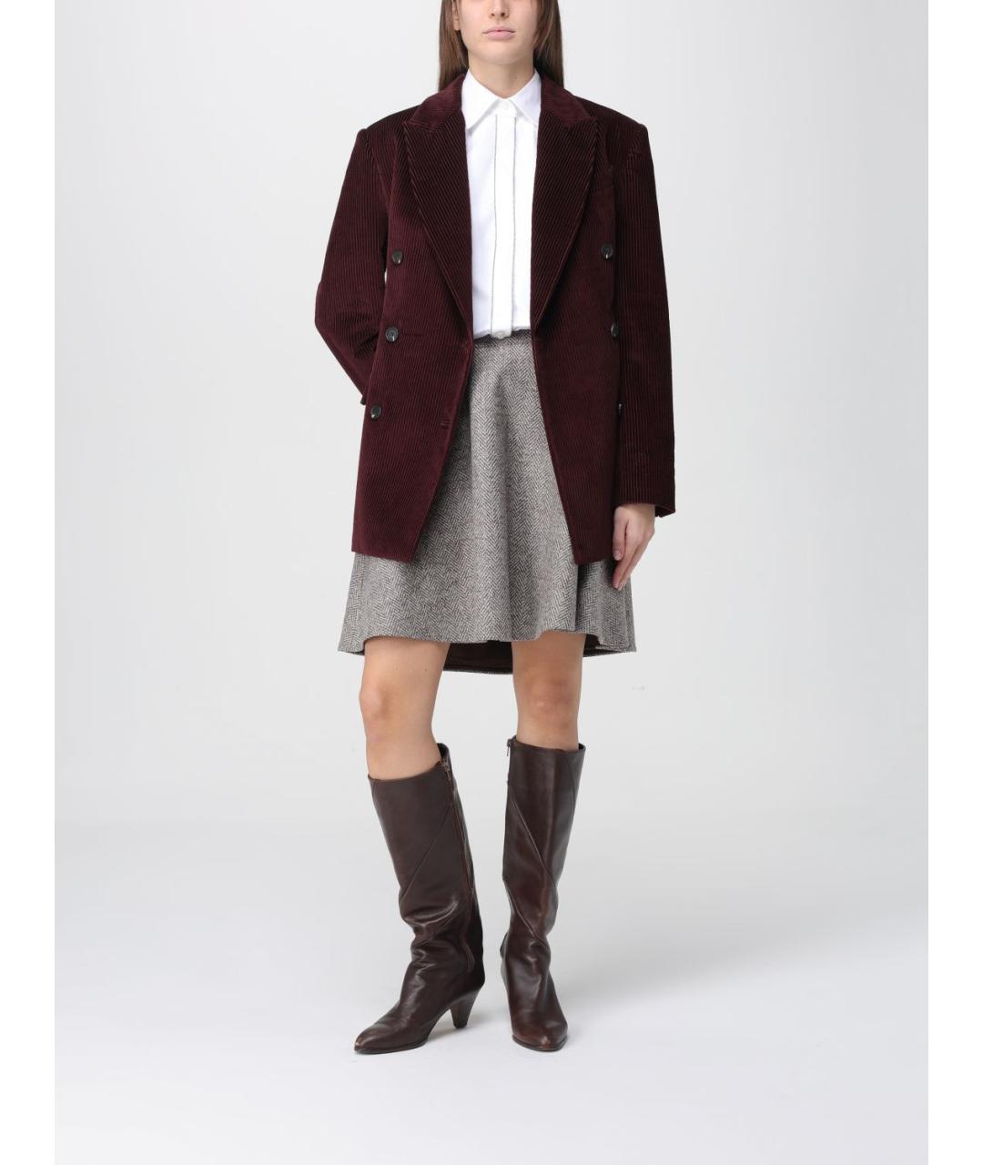 BRUNELLO CUCINELLI Бордовая хлопковая куртка, фото 3