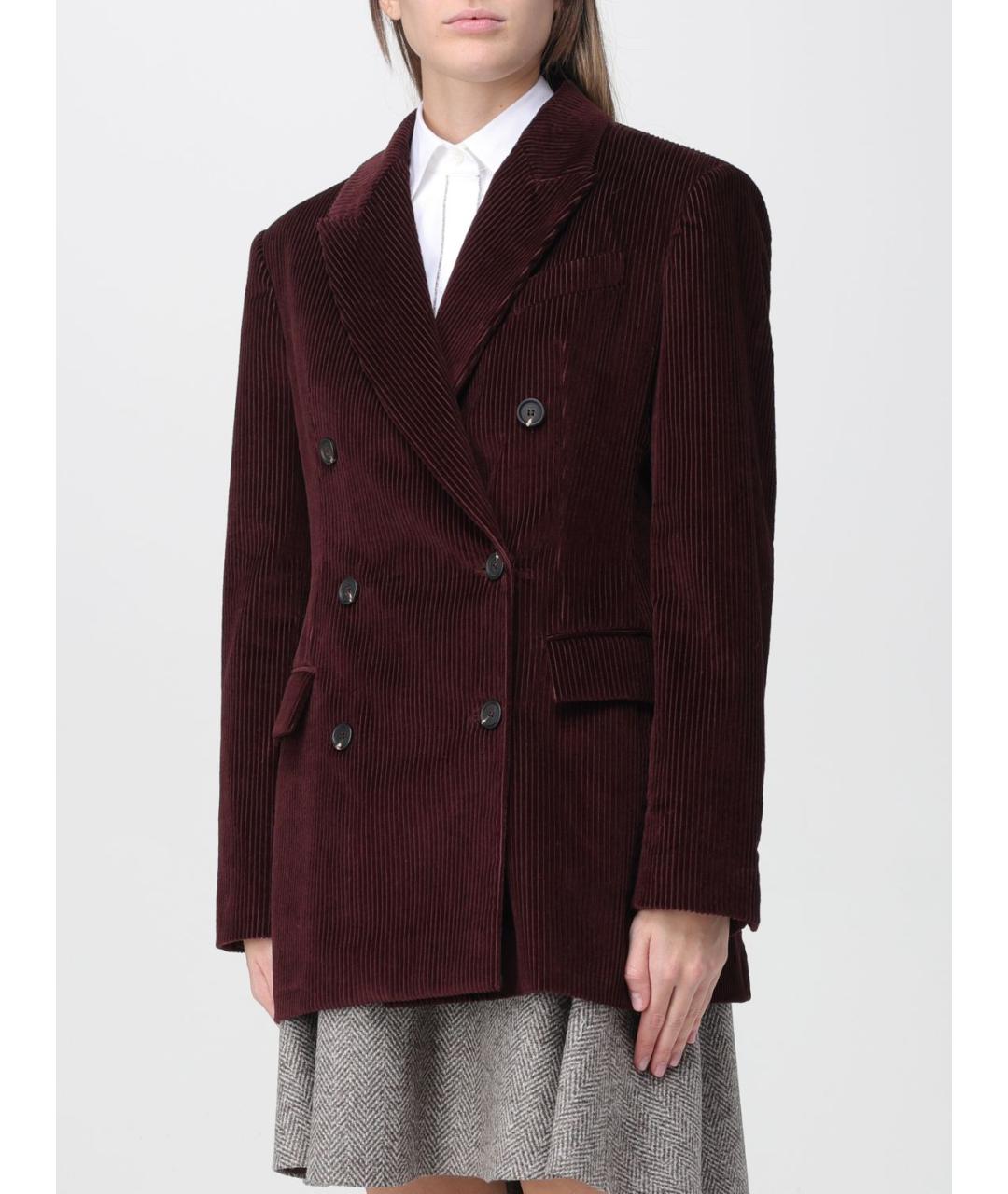 BRUNELLO CUCINELLI Бордовая хлопковая куртка, фото 5