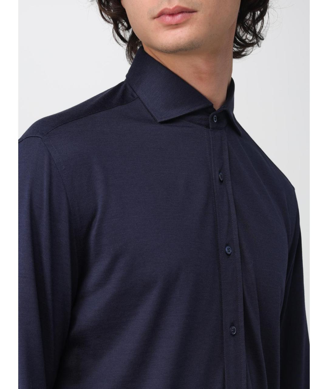 BRUNELLO CUCINELLI Синяя кэжуал рубашка, фото 5