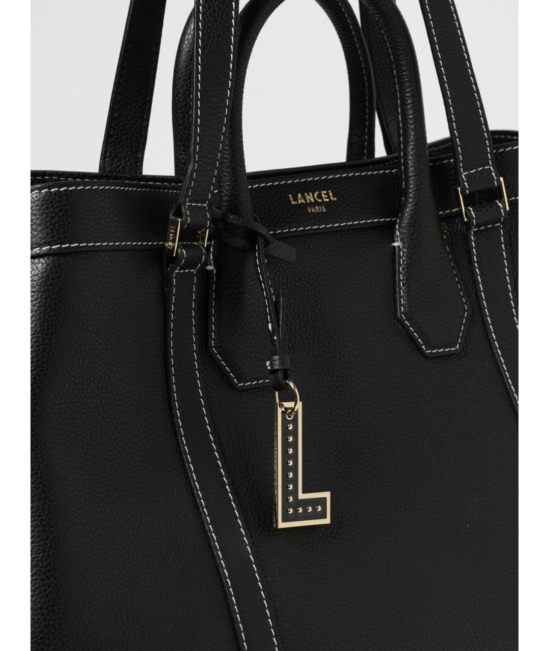 LANCEL Черная кожаная сумка тоут, фото 3