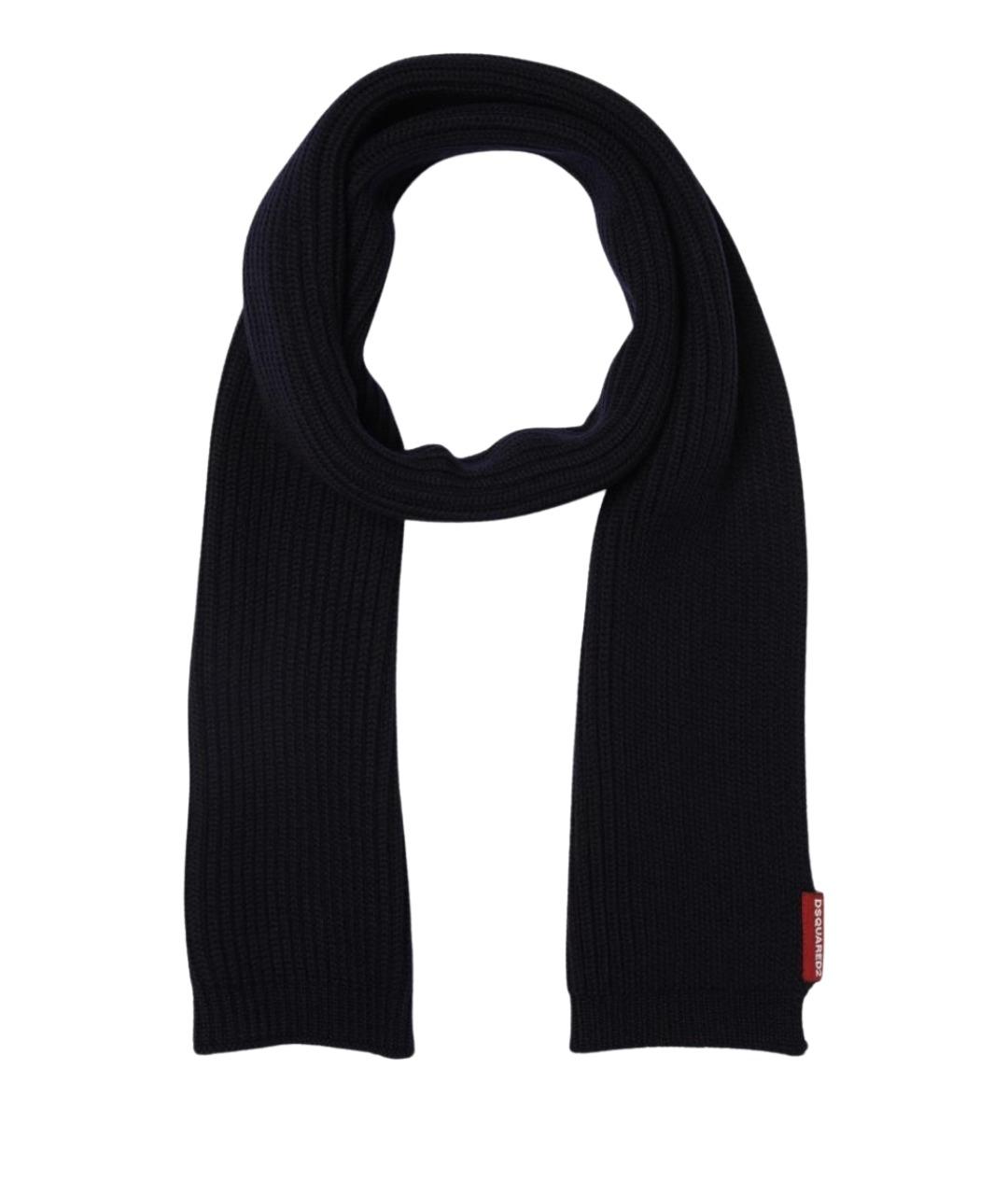 DSQUARED2 Синий шерстяной шарф, фото 1