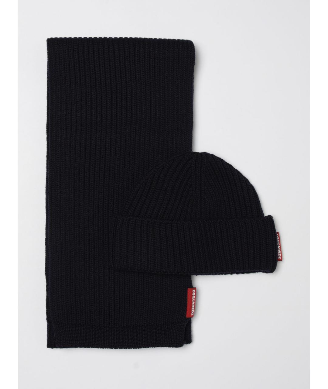 DSQUARED2 Синий шерстяной шарф, фото 2