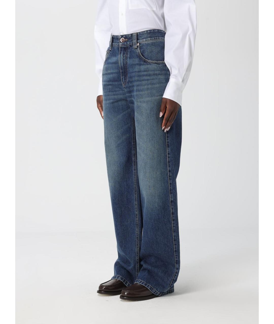 BRUNELLO CUCINELLI Синие прямые джинсы, фото 4