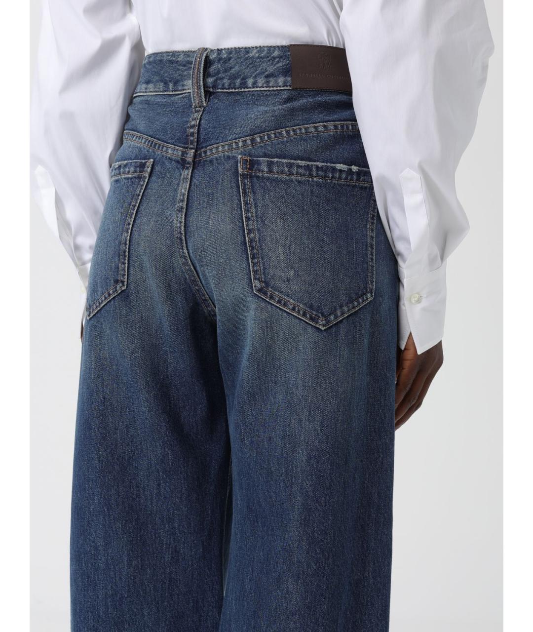 BRUNELLO CUCINELLI Синие прямые джинсы, фото 5