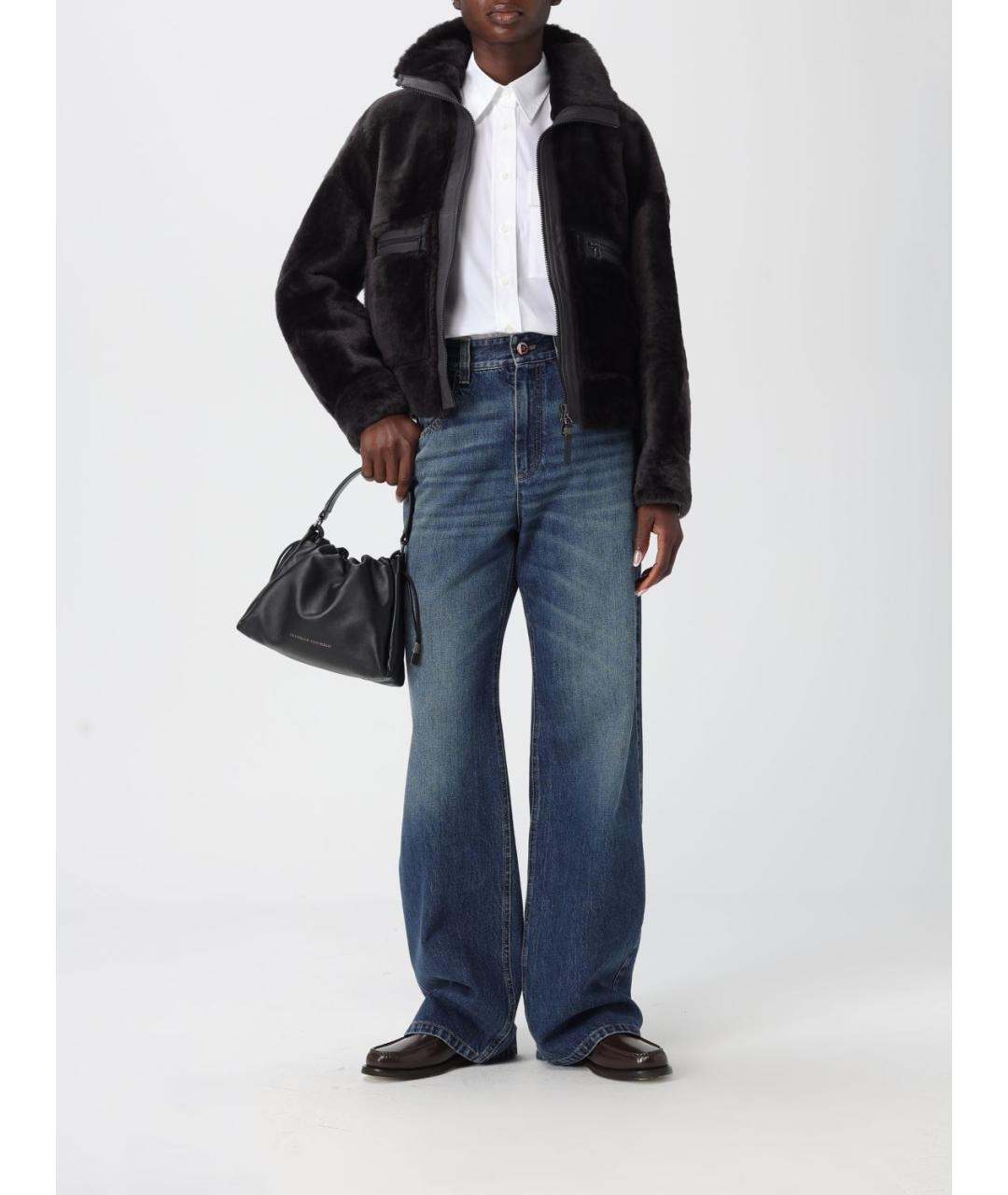 BRUNELLO CUCINELLI Синие прямые джинсы, фото 2