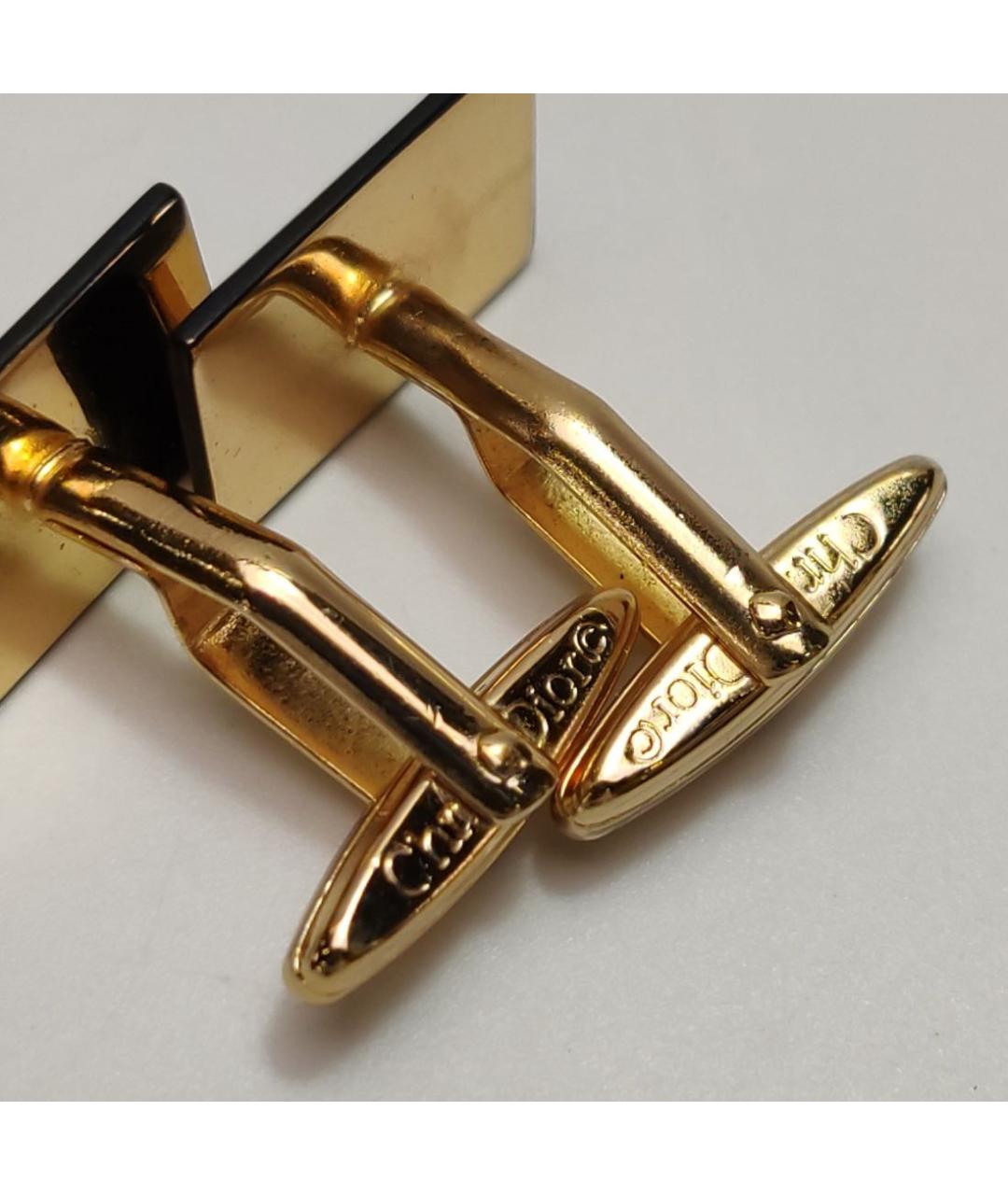 CHRISTIAN DIOR Черные металлические запонки, фото 4