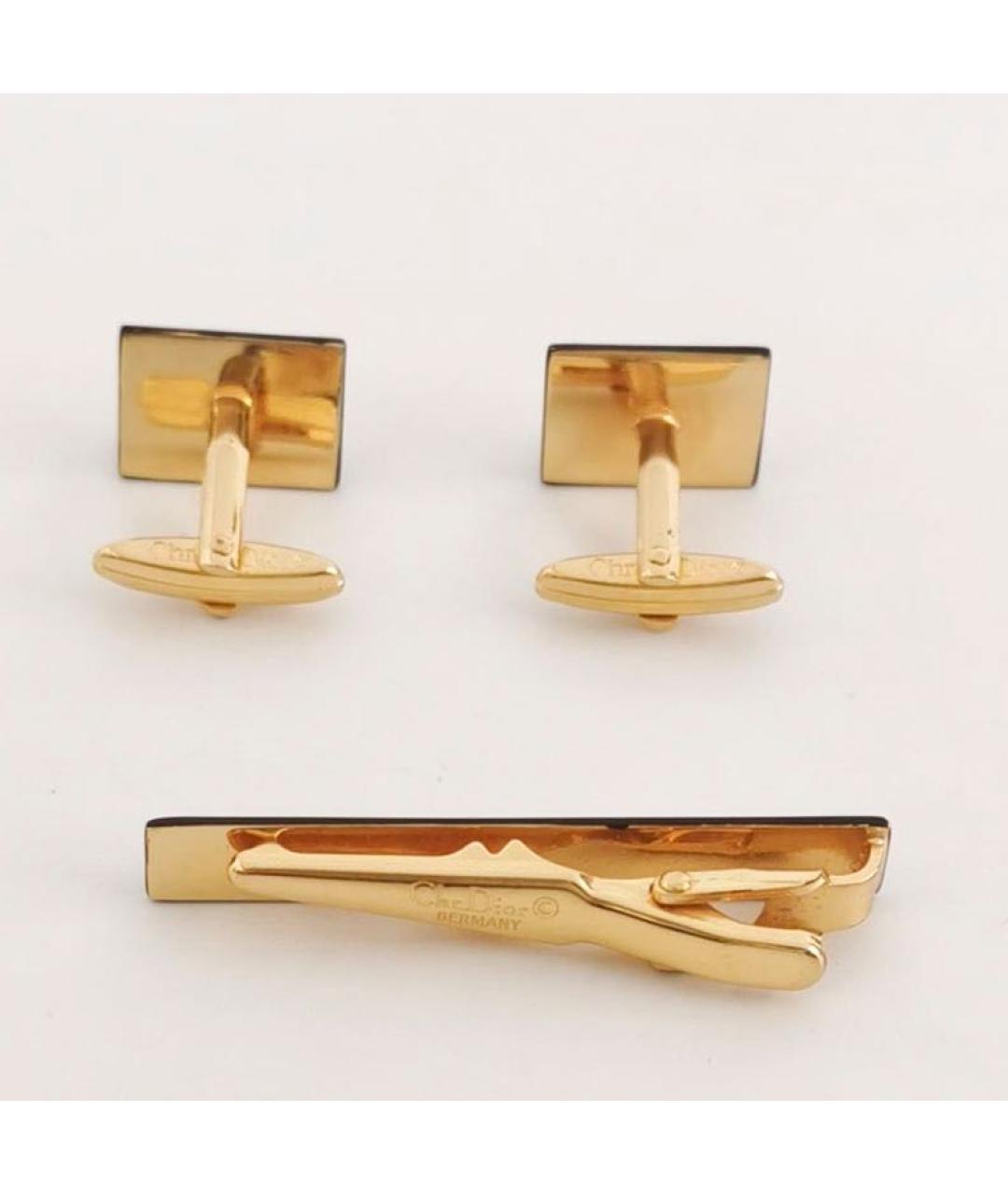 CHRISTIAN DIOR Черные металлические запонки, фото 2