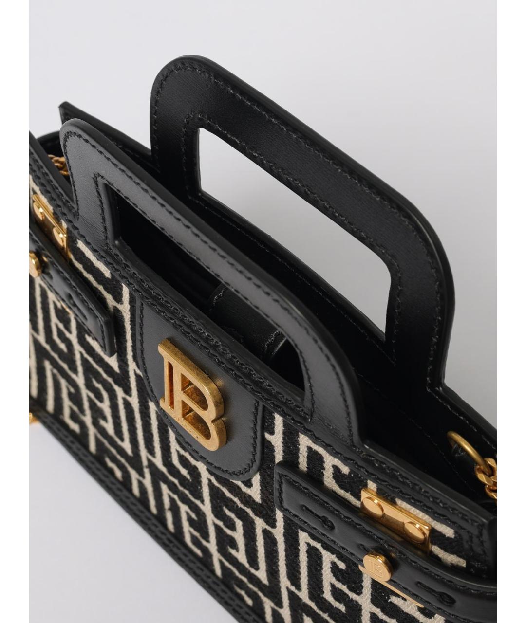 BALMAIN Черная хлопковая сумка с короткими ручками, фото 4