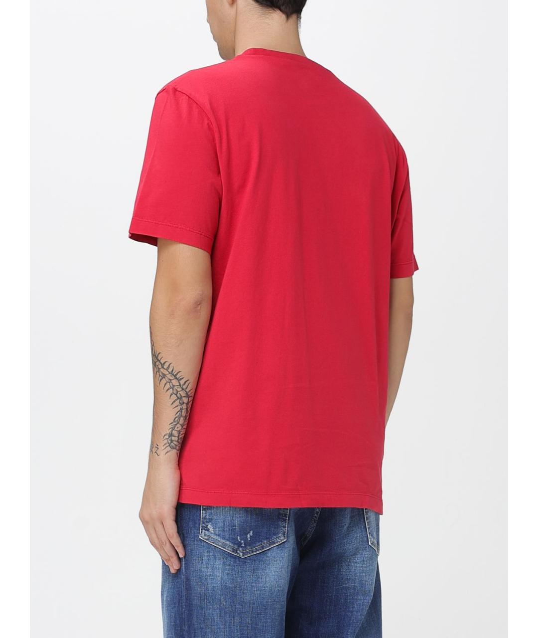 DSQUARED2 Красная хлопковая футболка, фото 3