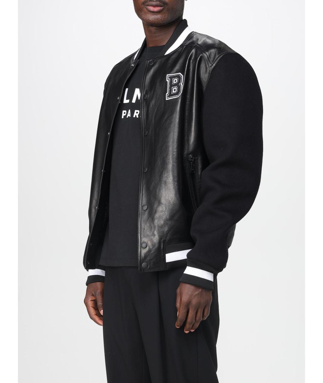 BALMAIN Черная кожаная куртка, фото 4