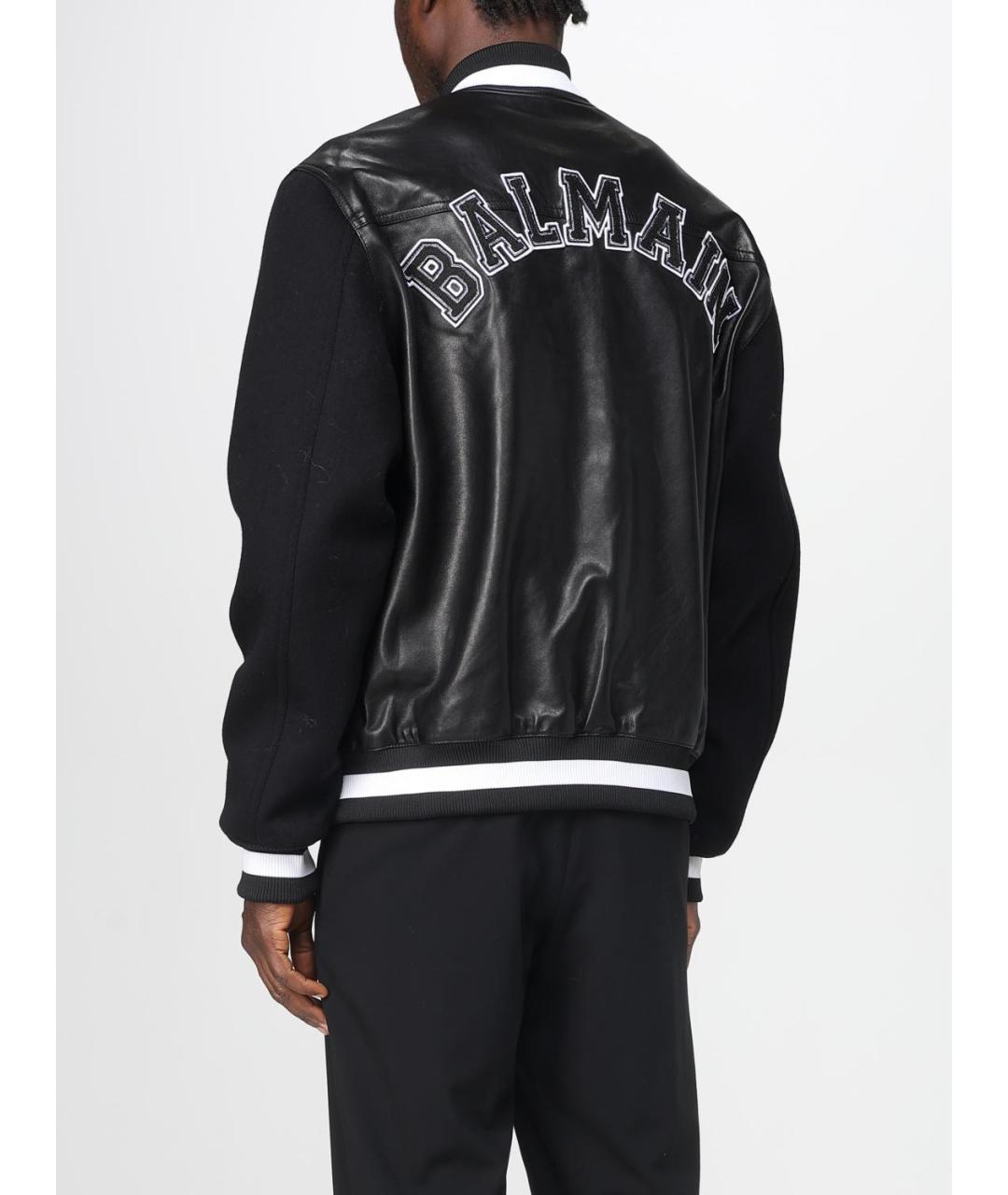 BALMAIN Черная кожаная куртка, фото 3