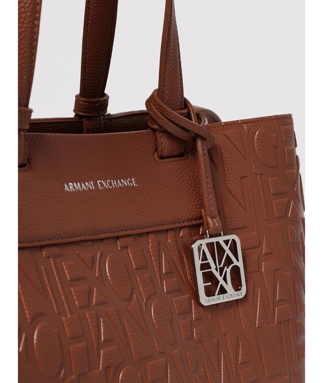 ARMANI EXCHANGE Коричневая сумка тоут из искусственной кожи, фото 3