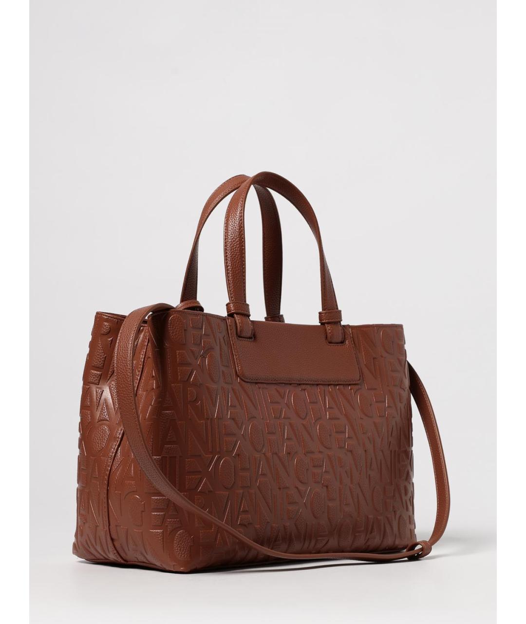 ARMANI EXCHANGE Коричневая сумка тоут из искусственной кожи, фото 2