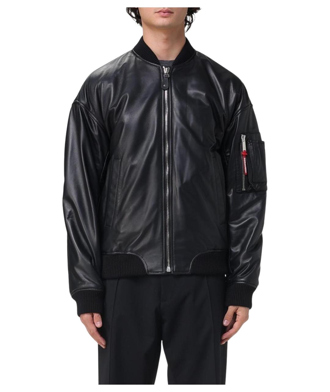 DSQUARED2 Черная кожаная куртка, фото 1