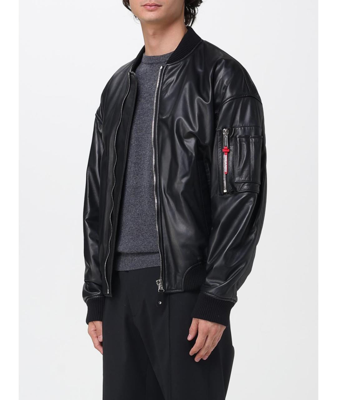 DSQUARED2 Черная кожаная куртка, фото 3
