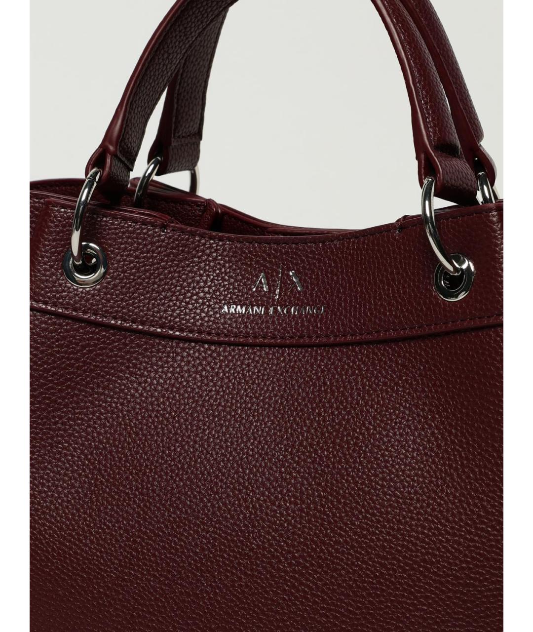 ARMANI EXCHANGE Бордовая сумка тоут из искусственной кожи, фото 3