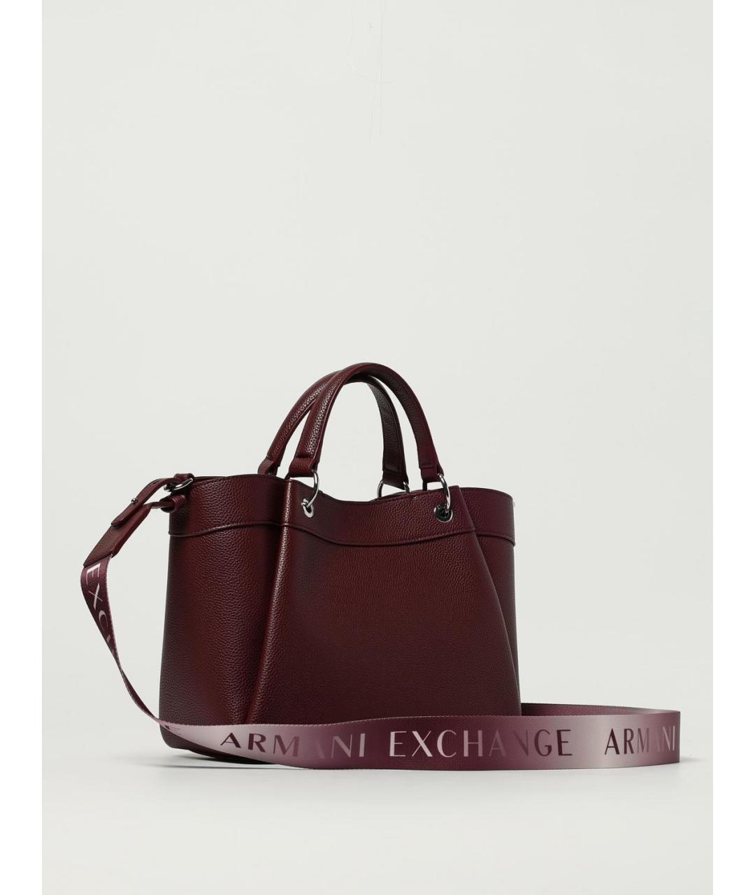 ARMANI EXCHANGE Бордовая сумка тоут из искусственной кожи, фото 2