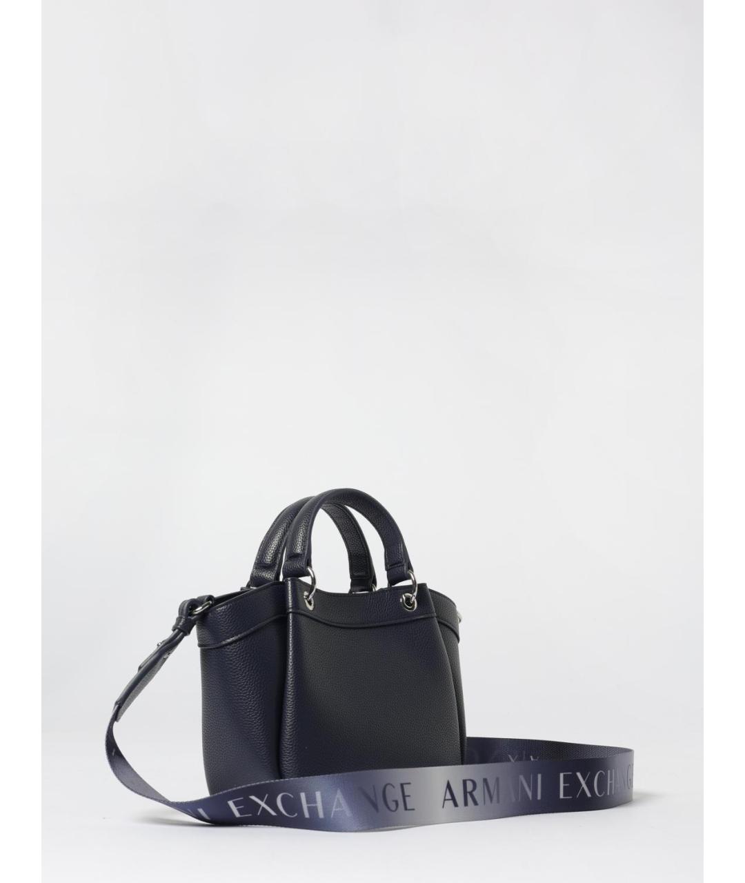 ARMANI EXCHANGE Синяя сумка тоут из искусственной кожи, фото 2