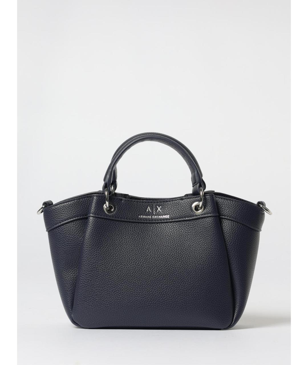 ARMANI EXCHANGE Синяя сумка тоут из искусственной кожи, фото 4