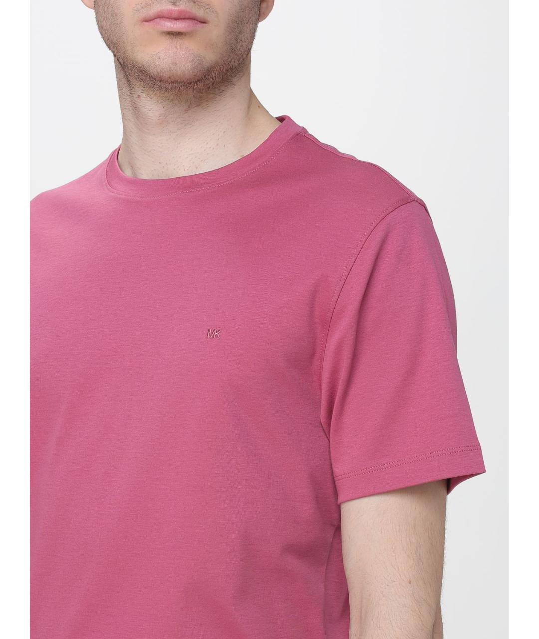MICHAEL KORS Розовая хлопковая футболка, фото 3