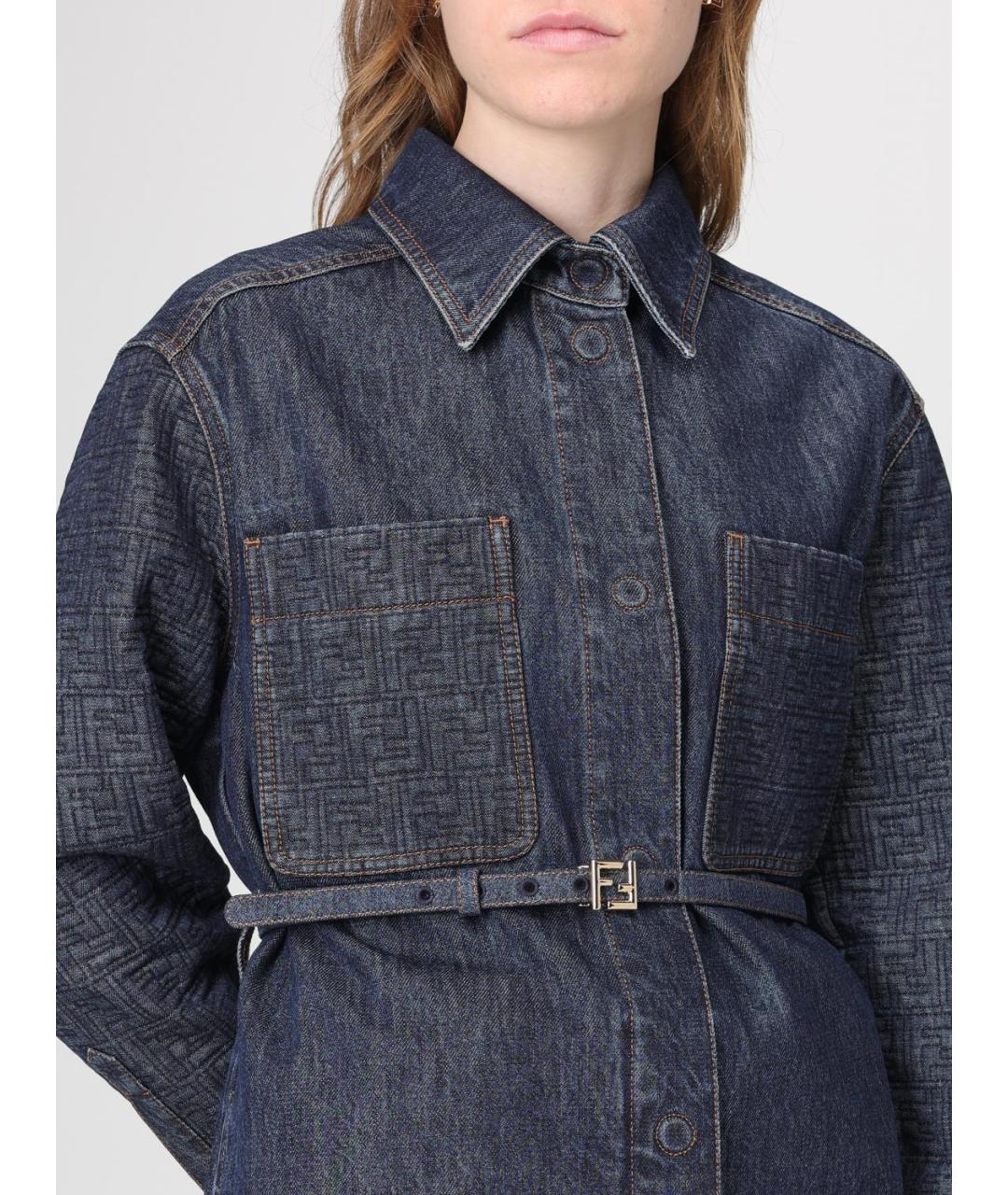 FENDI Синяя хлопковая куртка, фото 6