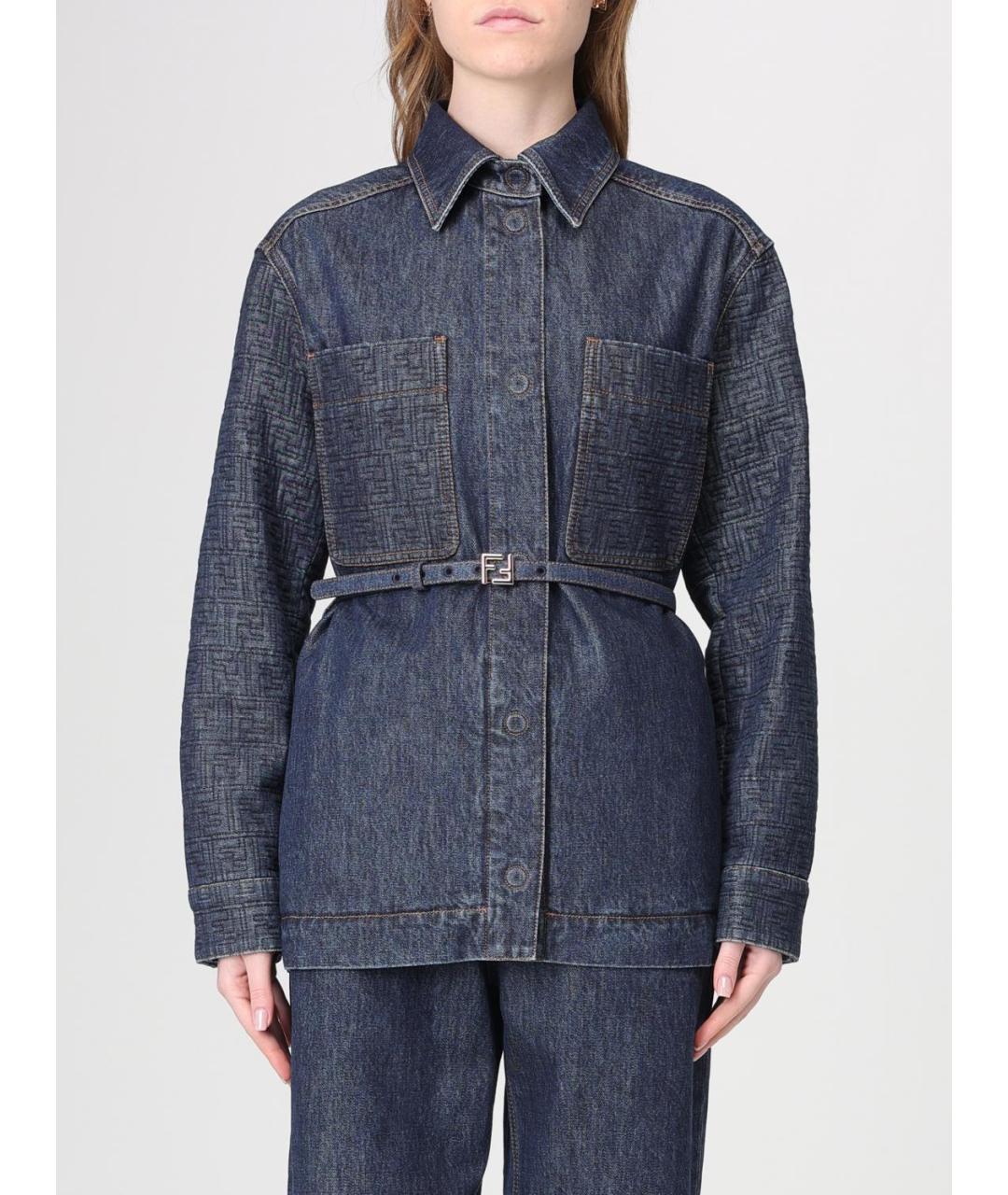 FENDI Синяя хлопковая куртка, фото 2