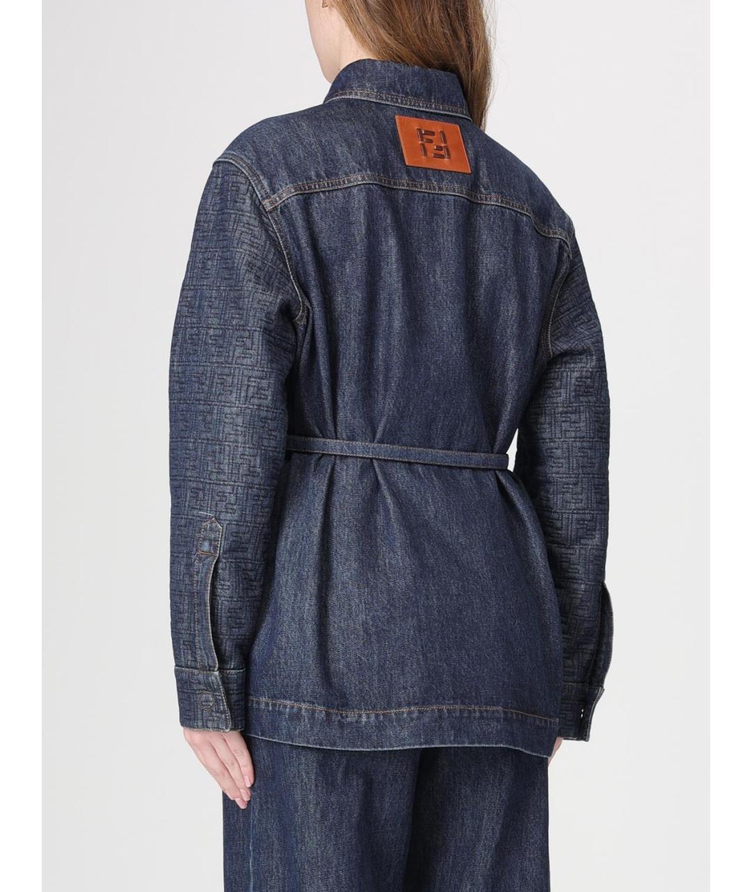 FENDI Синяя хлопковая куртка, фото 4