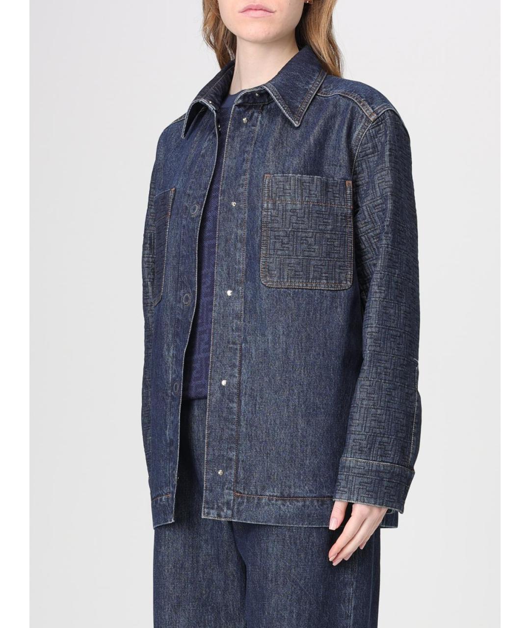 FENDI Синяя хлопковая куртка, фото 5