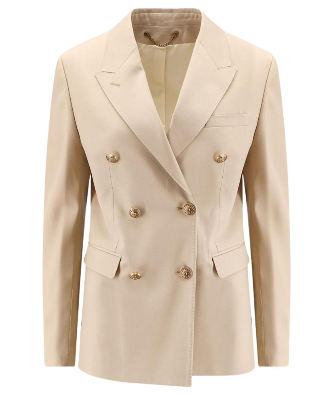 GOLDEN GOOSE DELUXE BRAND Бежевый шерстяной жакет/пиджак, фото 1