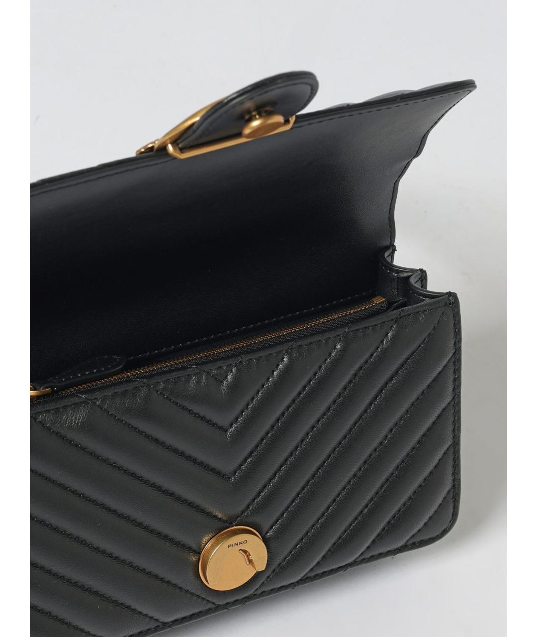 PINKO Черная кожаная сумка через плечо, фото 3