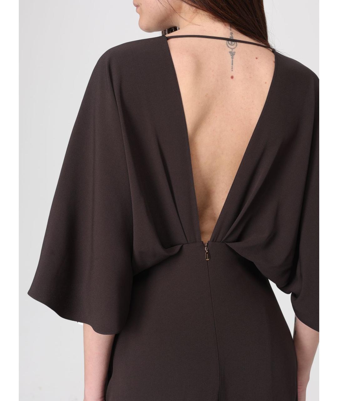 AGNONA Коричневое вискозное платье, фото 5