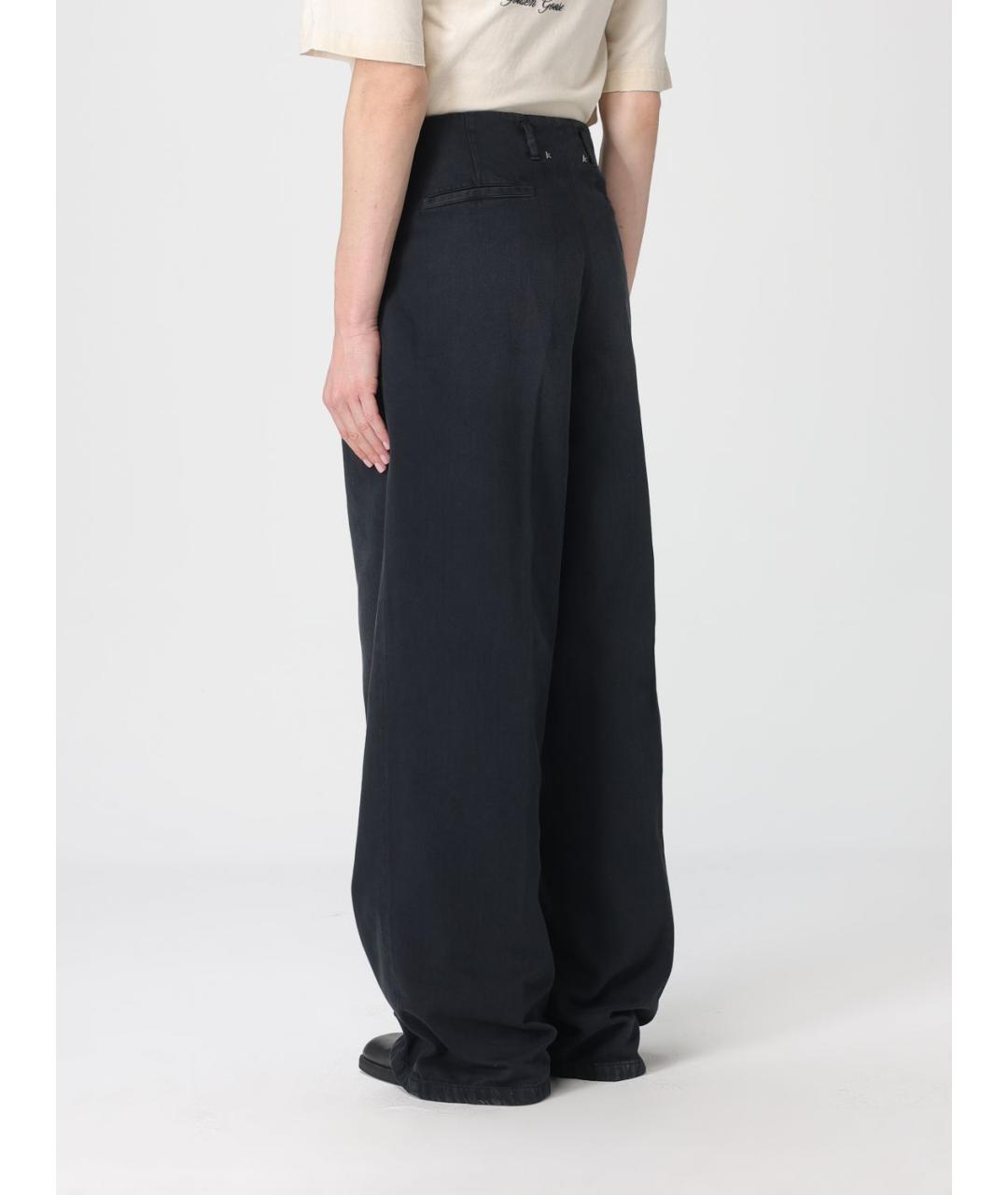 GOLDEN GOOSE DELUXE BRAND Черные хлопковые брюки широкие, фото 4