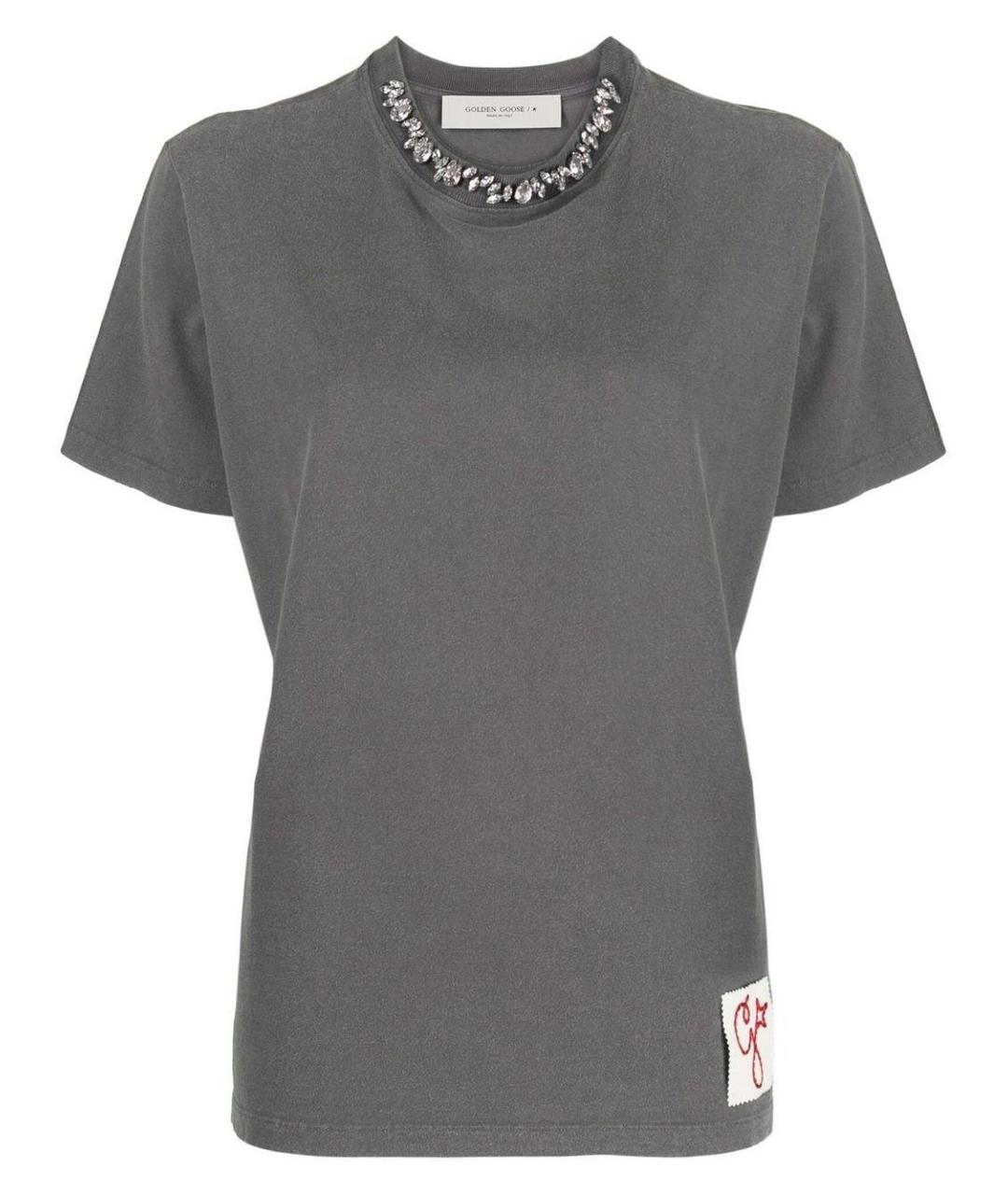 GOLDEN GOOSE DELUXE BRAND Серая хлопковая футболка, фото 1