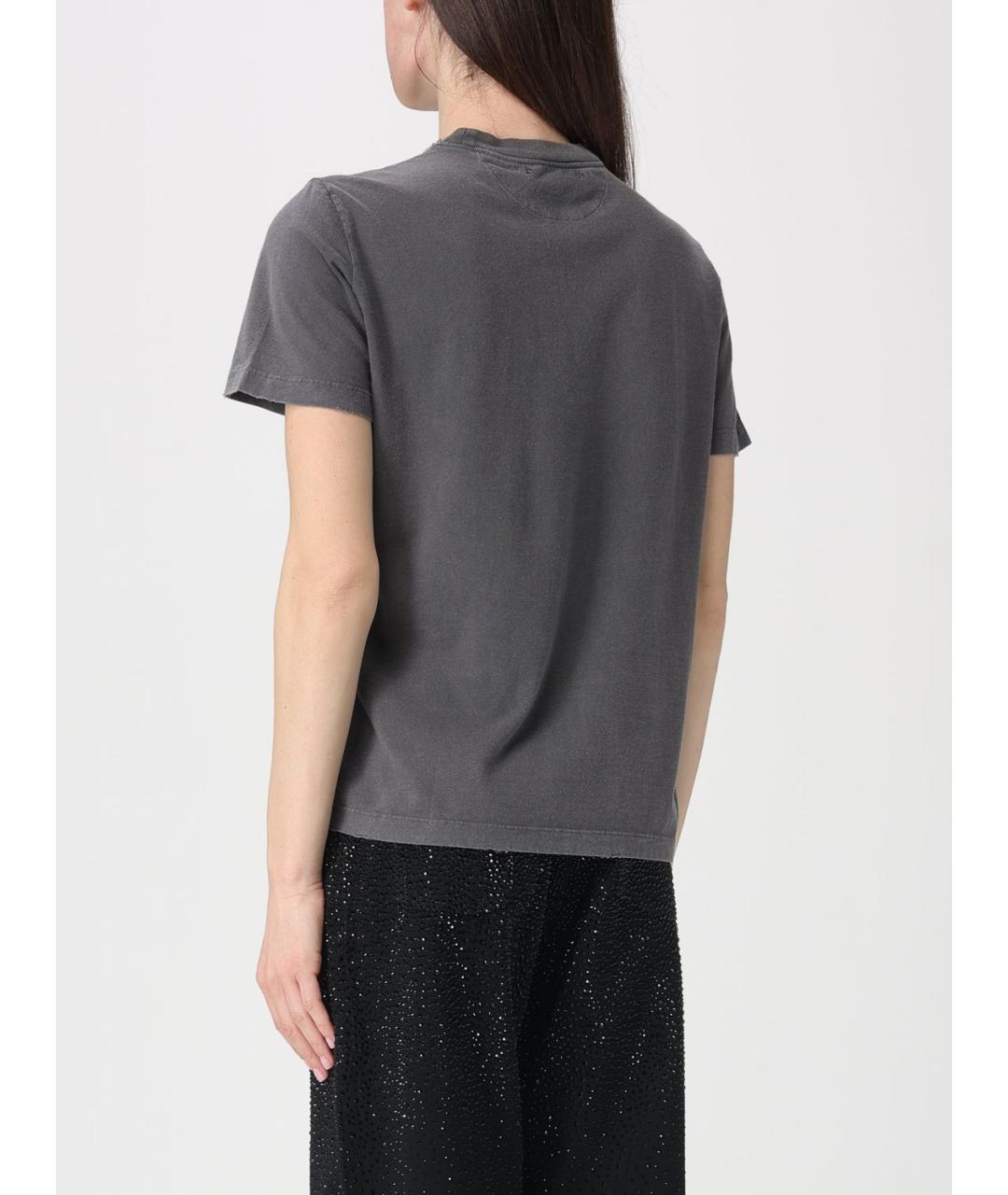 GOLDEN GOOSE DELUXE BRAND Серая хлопковая футболка, фото 3