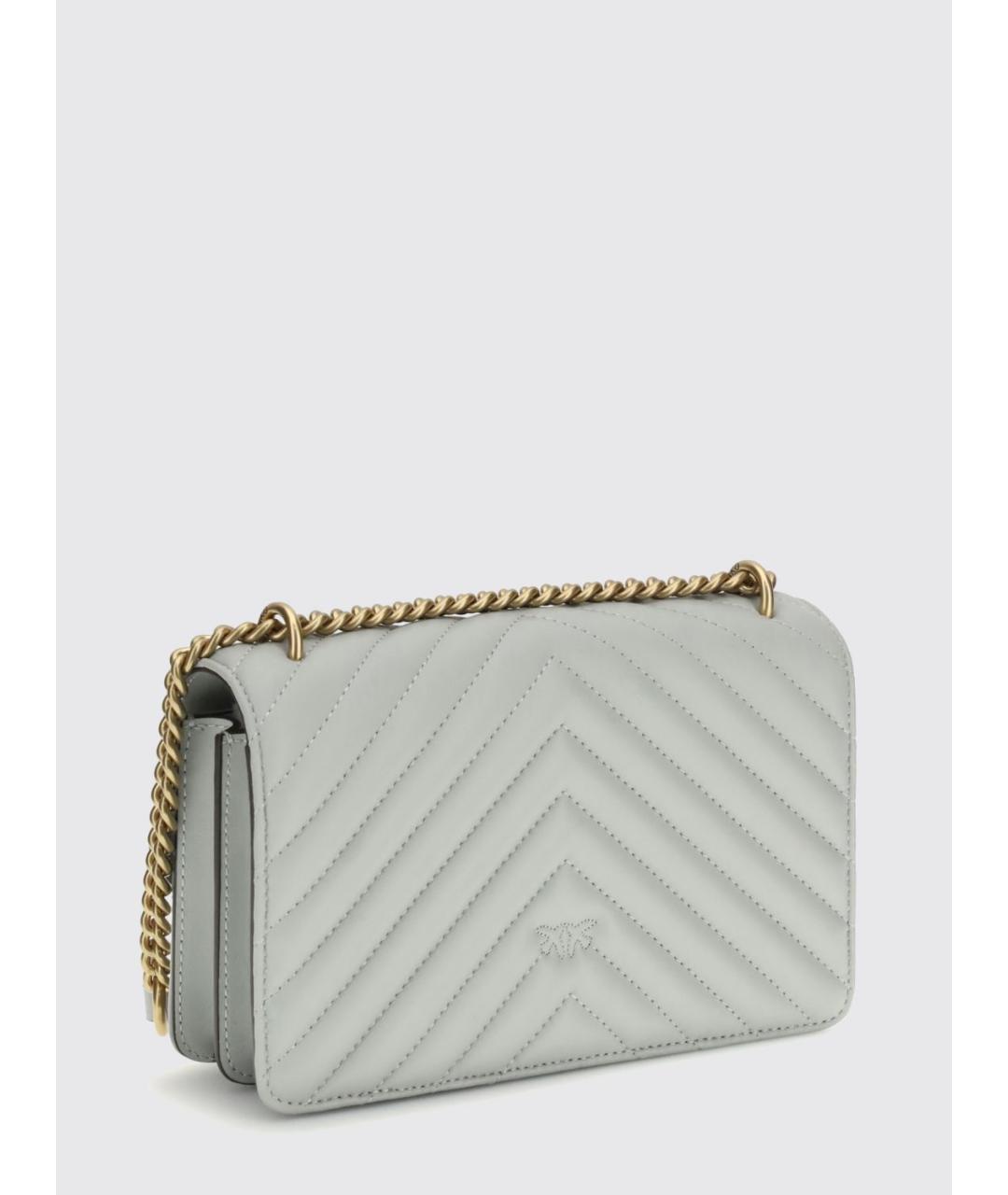 PINKO Серая кожаная сумка через плечо, фото 2