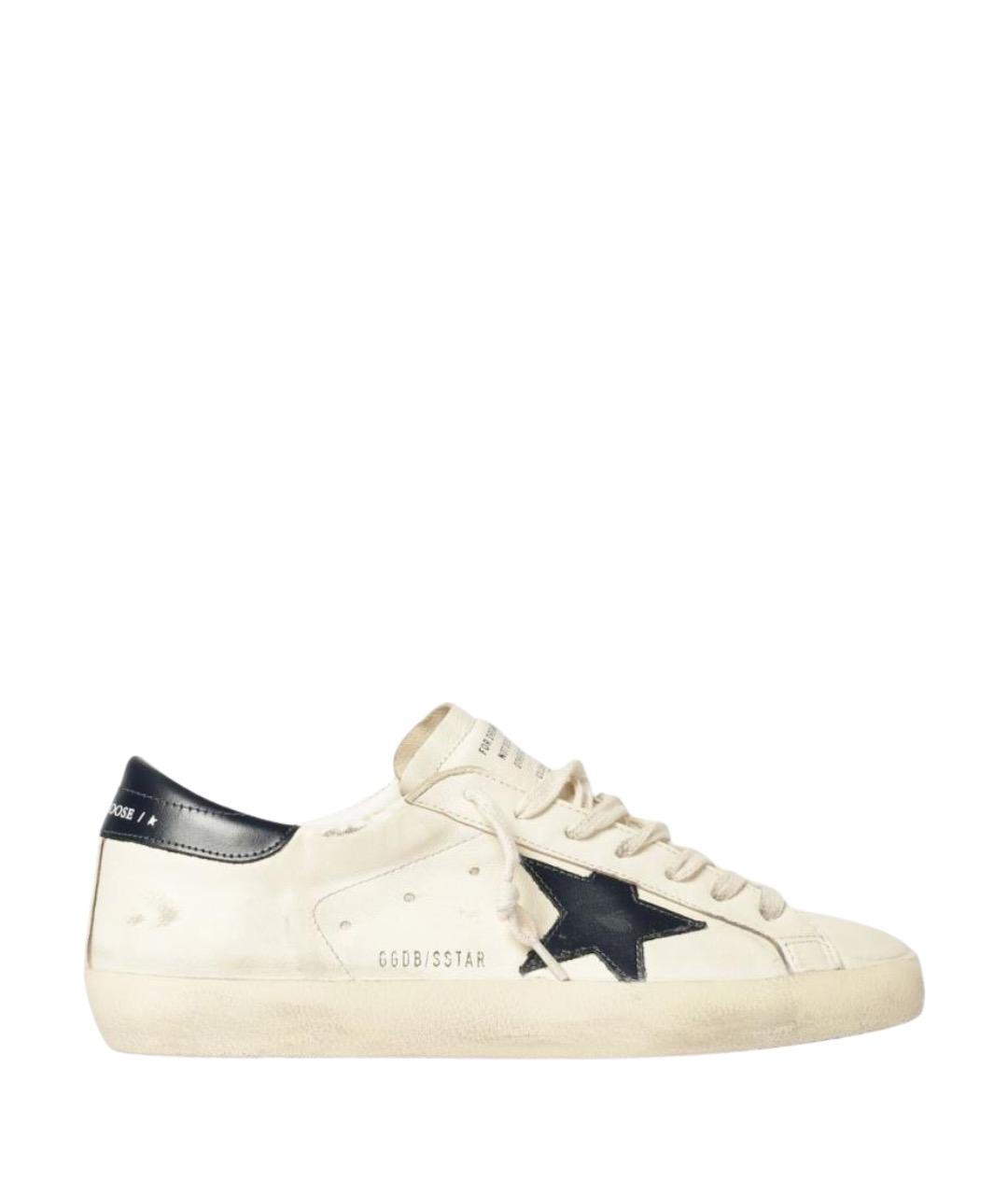 GOLDEN GOOSE DELUXE BRAND Бежевые кожаные низкие кроссовки / кеды, фото 1