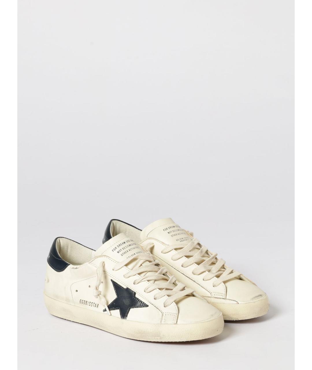 GOLDEN GOOSE DELUXE BRAND Бежевые кожаные низкие кроссовки / кеды, фото 2