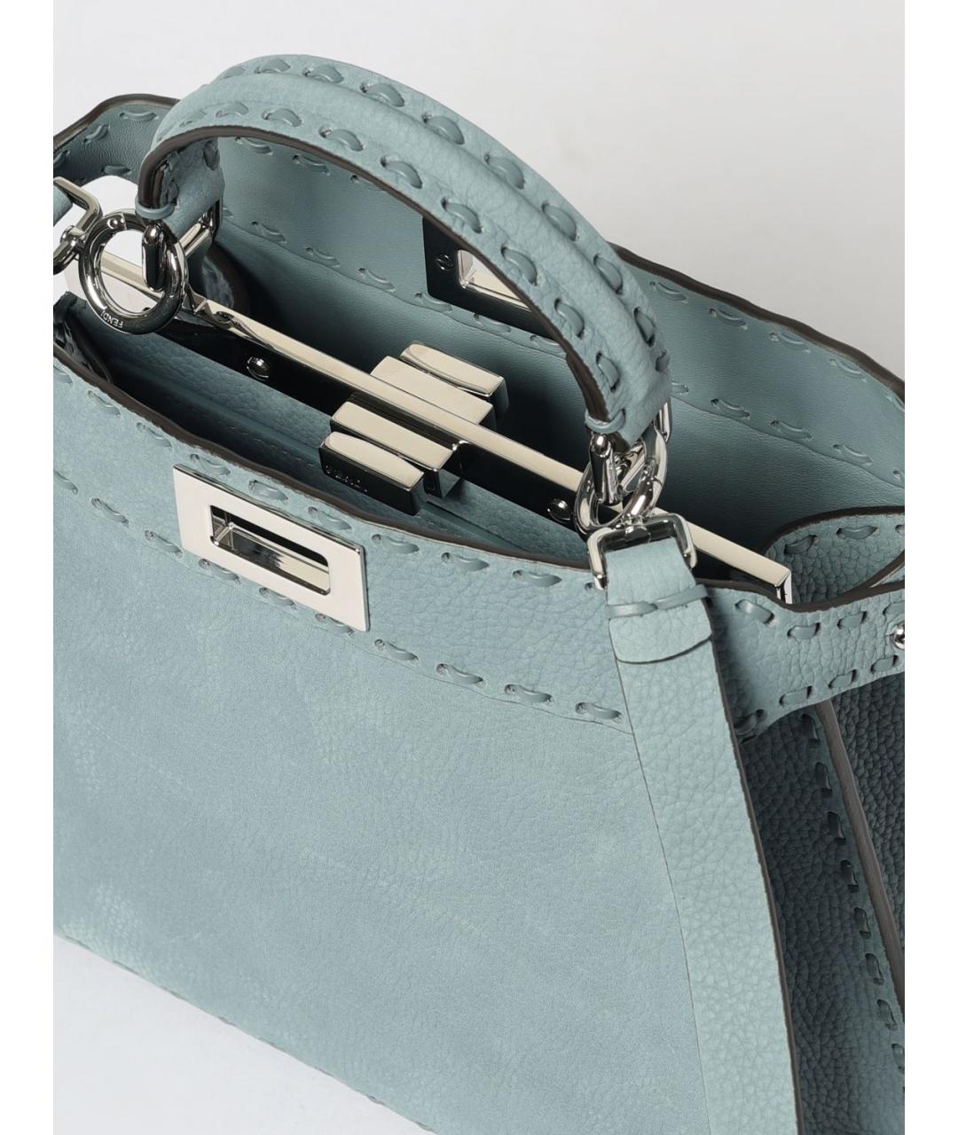 FENDI Синяя кожаная сумка через плечо, фото 5