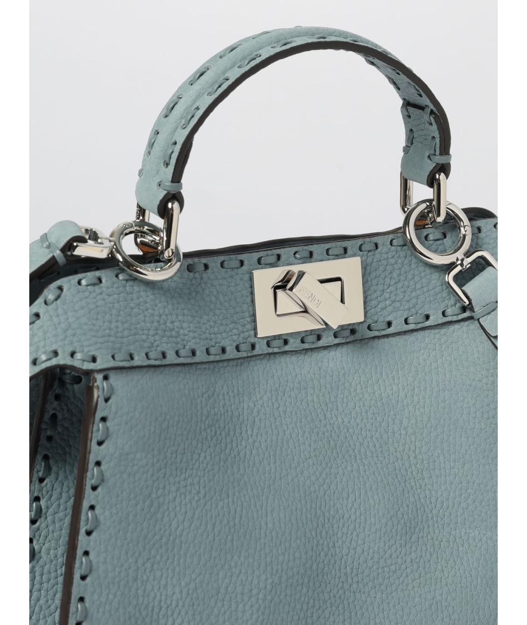 FENDI Синяя кожаная сумка через плечо, фото 4