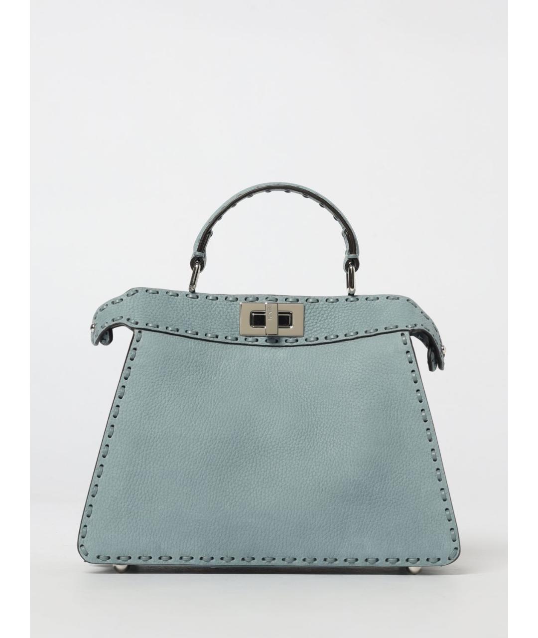 FENDI Синяя кожаная сумка через плечо, фото 6