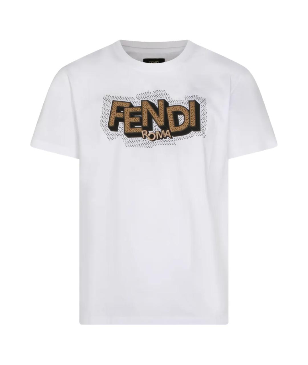 FENDI Белая хлопковая футболка, фото 1